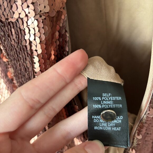 Lulu's Steppin' Out Halter Neck Matte Copper Sequin Romper - Picture 13 of 14